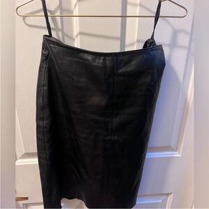 Black Leather Pencil Skirt